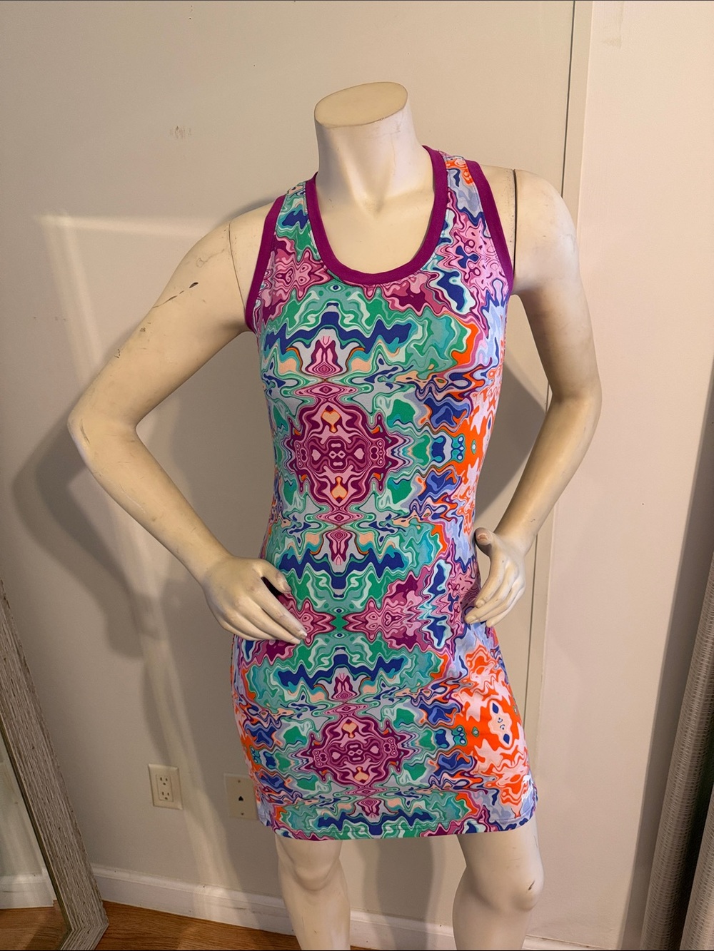 Puma Multicolor Psychedelic Print — Dress, Orange, Purple, Teal